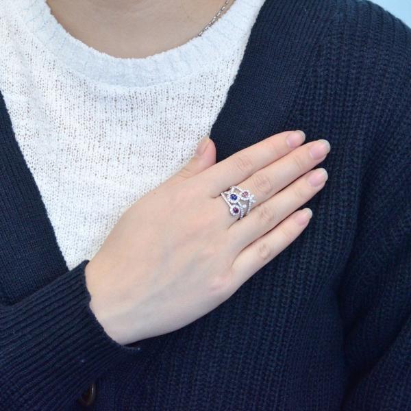 パパラチアサファイア リング 指輪 プラチナ Pt950 ロイヤルブルーサファイア ルビー ダイヤモンド カボション 非加熱 |  | 04