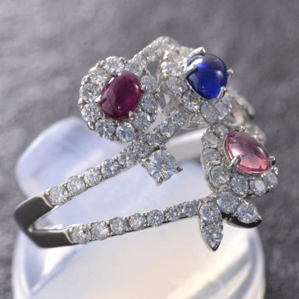 パパラチアサファイア リング 指輪 プラチナ Pt950 ロイヤルブルーサファイア ルビー ダイヤモンド カボション 非加熱 |  | 07