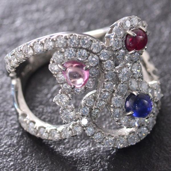 パパラチアサファイア リング 指輪 プラチナ Pt950 ロイヤルブルーサファイア ルビー ダイヤモンド カボション 非加熱 |  | 02