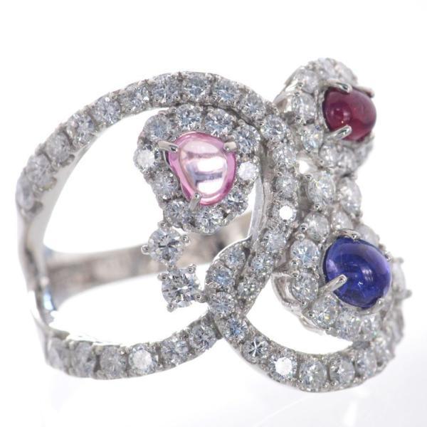 パパラチアサファイア リング 指輪 プラチナ Pt950 ロイヤルブルーサファイア ルビー ダイヤモンド カボション 非加熱 |  | 05