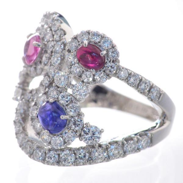 パパラチアサファイア リング 指輪 プラチナ Pt950 ロイヤルブルーサファイア ルビー ダイヤモンド カボション 非加熱 |  | 06