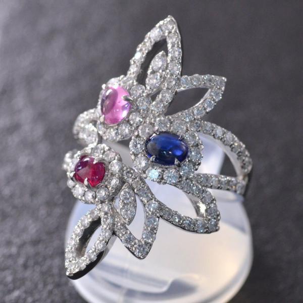 パパラチアサファイア リング 指輪 プラチナ Pt950 ロイヤルブルーサファイア ルビー ダイヤモンド カボション 非加熱 |  | 08