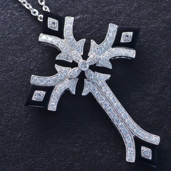 メンズクロスネックレス K18wg ダイヤモンド オニキス 十字架 日本製 Www Sieca Int