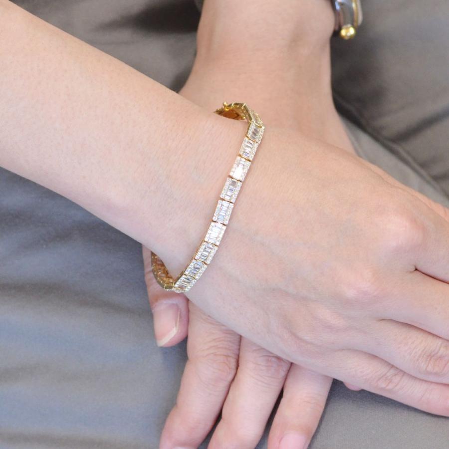 ブレスレット レディース ダイヤモンド 18金 5カラット バケットカット