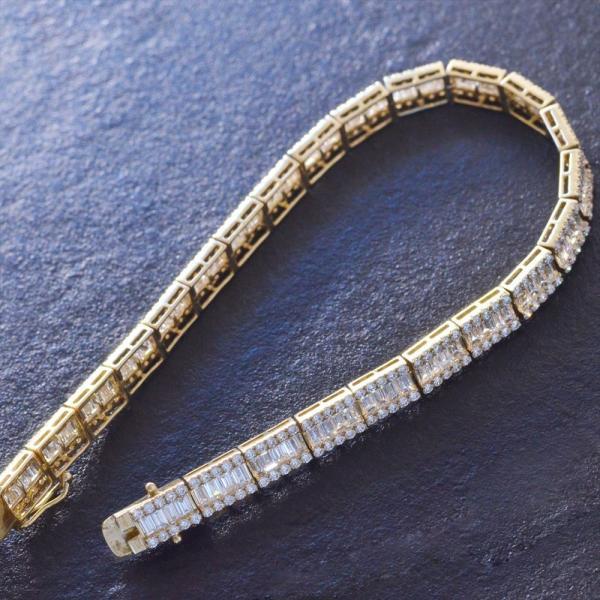 ブレスレット レディース ダイヤモンド 18金 5カラット バケットカット