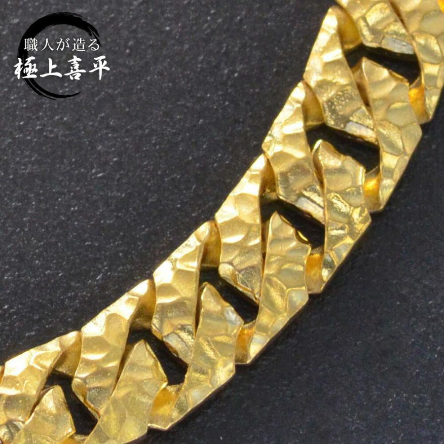 喜平 ブレスレット K24 24K メンズ 純金 24金 ゴールド 19.5cm 槌目