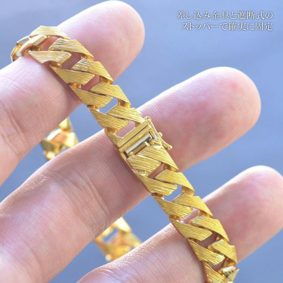 喜平 ブレスレット K24 メンズ 純金 ゴールド 20cm ヘアーライン