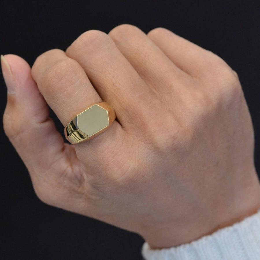 印台リング K18 18k 指輪 18金 メンズゴールド 地金 裏抜き無し 男性