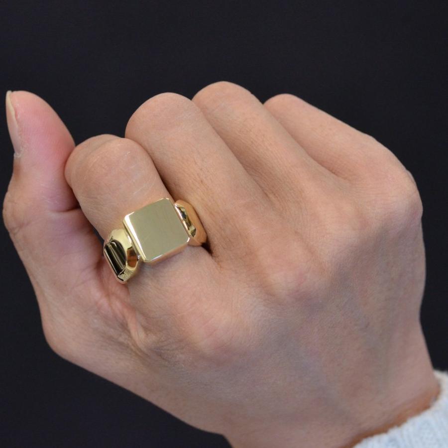 印台 リング 指輪 K18 18金 メンズリング ゴールド 幅広 地金 男性用 日本製 刻印入り ごつい 大きいサイズ 作製可能 裏抜き無し シンプル Ctc アクセサリーマート 通販 Yahoo ショッピング