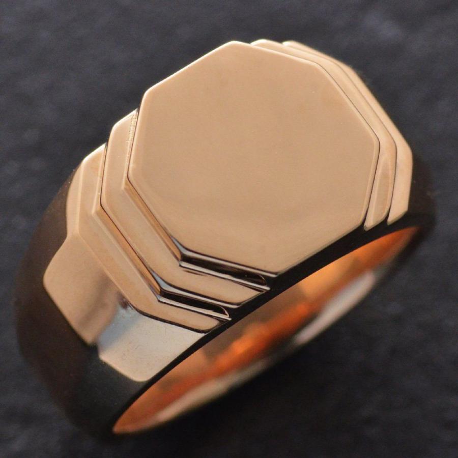 印台リング K18 メンズ 指輪 18金 ピンクゴールド 幅広 地金 男性 日本製 刻印入り ごつい 裏抜き無し Ctc アクセサリーマート 通販 Yahoo ショッピング
