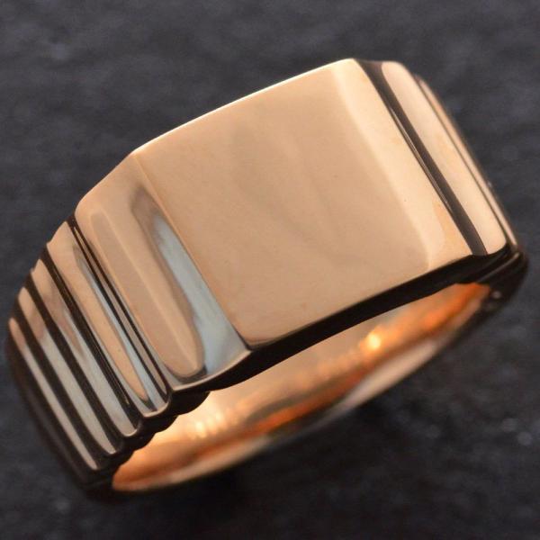 印台リング K18 メンズ 指輪 18金 ピンクゴールド 幅広 地金 男性 日本製 刻印入り ごつい 裏抜き無し シグネットリング Ctc アクセサリーマート 通販 Yahoo ショッピング