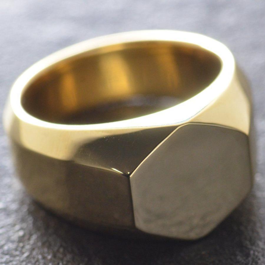激安 日本製 男性 地金 幅広 18金 指輪 メンズ K18 印台リング 男性用 指輪 日本製 職人が造る本格メンズリング こだわりの印台 刻印入り 軽量化版 裏抜き有り ごつい メンズアクセサリー Www Golf5 Prestige Jp