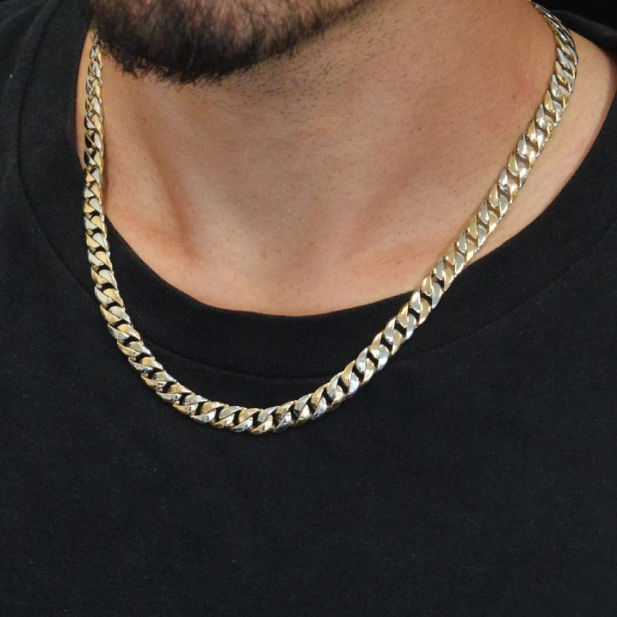 喜平 ネックレス メンズ 18金 K18 プラチナ Pt900 コンビ 50cm 名入れ