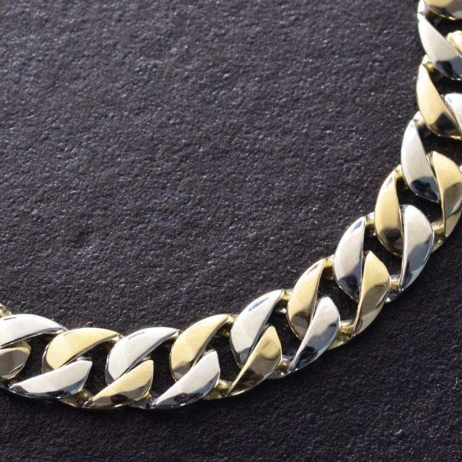 喜平 ネックレス メンズ 18金 K18 プラチナ Pt900 コンビ 50cm 名入れ