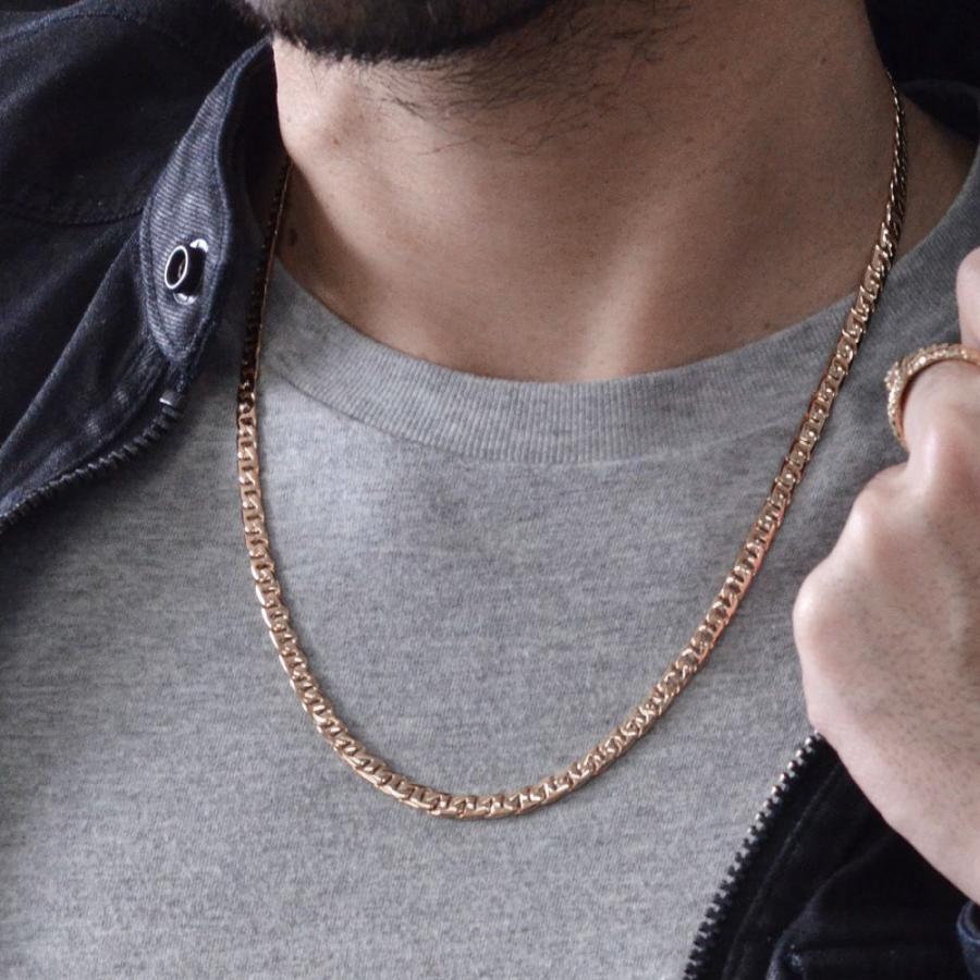 喜平 ネックレス 18金 K18 メンズ ピンクゴールド 55cm 名入れ 長さ