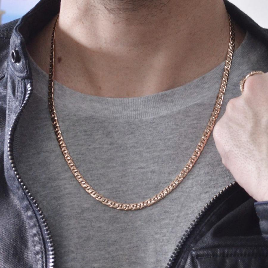 喜平 ネックレス 18金 K18 メンズ ピンクゴールド 55cm 名入れ 長さ