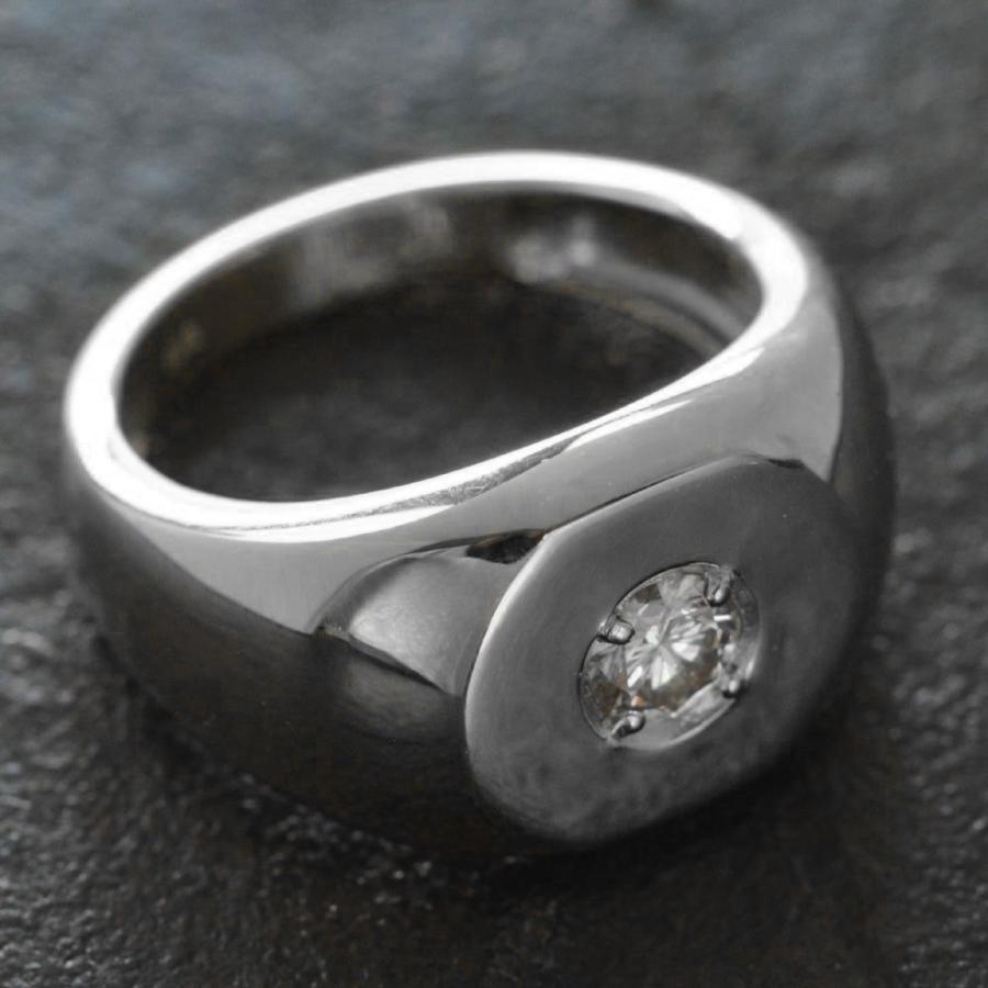 印台リング 指輪 メンズリング プラチナ Pt900 印台 ダイヤモンド 彫 