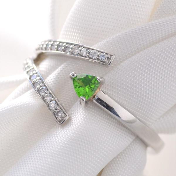 デマントイドガーネット ダイヤモンド フリーサイズ リング 指輪 プラチナ Pt900 中折れ式 トリリアント |  | 13