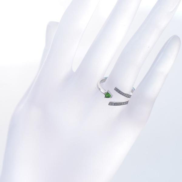 デマントイドガーネット ダイヤモンド フリーサイズ リング 指輪 プラチナ Pt900 中折れ式 トリリアント |  | 02