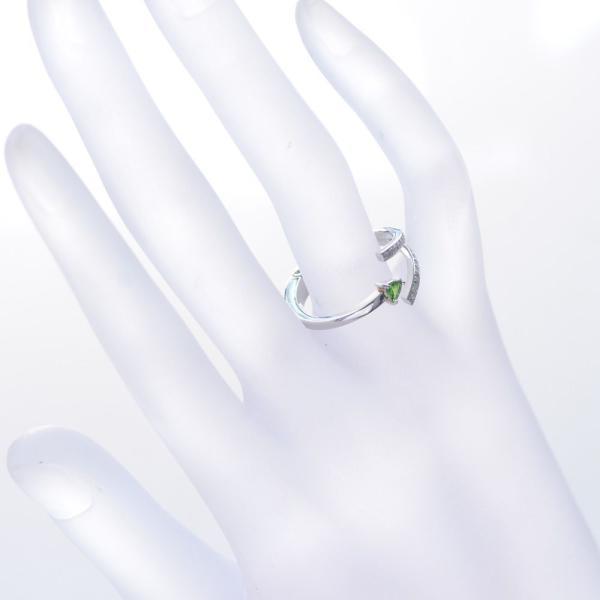 デマントイドガーネット ダイヤモンド フリーサイズ リング 指輪 プラチナ Pt900 中折れ式 トリリアント |  | 03