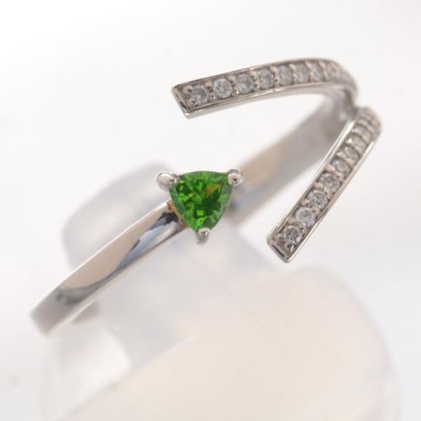 デマントイドガーネット ダイヤモンド フリーサイズ リング 指輪 プラチナ Pt900 中折れ式 トリリアント |  | 04