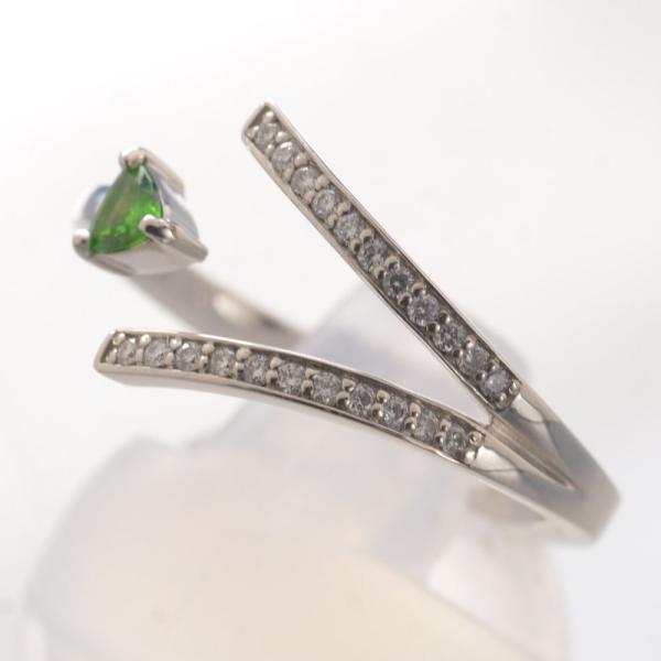 デマントイドガーネット ダイヤモンド フリーサイズ リング 指輪 プラチナ Pt900 中折れ式 トリリアント |  | 05