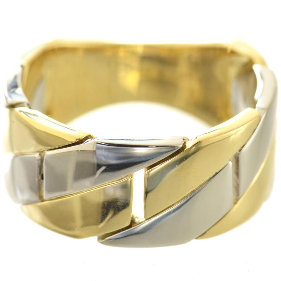 プラチナイエローゴールド18 K リング (メンズ ) 喜平リング 18金 K18 メンズ 指輪 イエローゴールド プラチナ コンビ