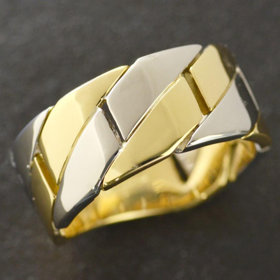 プラチナイエローゴールド18 K リング (メンズ ) 喜平リング 18金 K18 メンズ 指輪 イエローゴールド プラチナ コンビ
