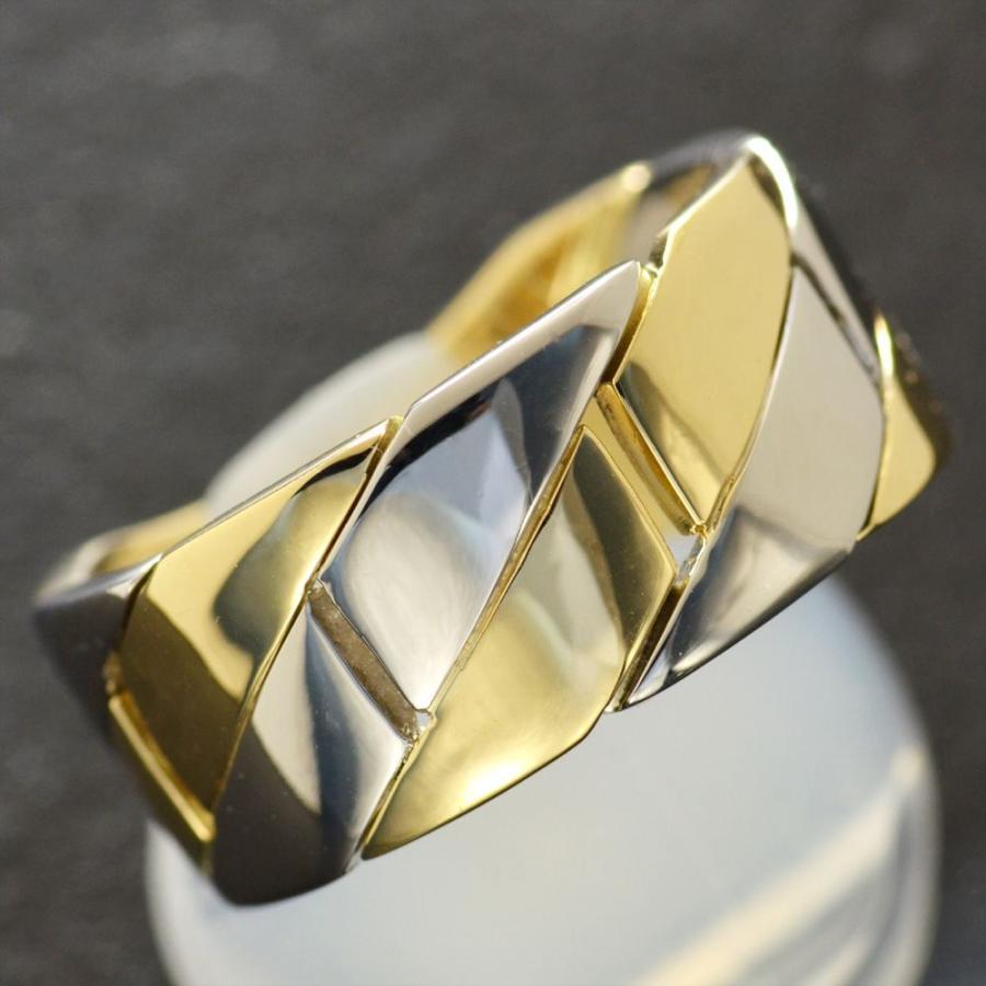 喜平リング 18金 指輪 メンズ K18 18k ゴールド プラチナ コンビ 地金