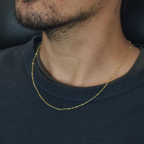 メンズネックレス 18金 ネックレス チェーン 50cm K18 ゴールド 地金 日本製 刻印入り 長さ指定作成可能 男女兼用 メンズネックレス 男女兼用