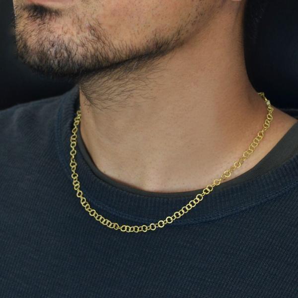 メンズネックレス 18金 ネックレス チェーン 47cm K18 ゴールド 地金