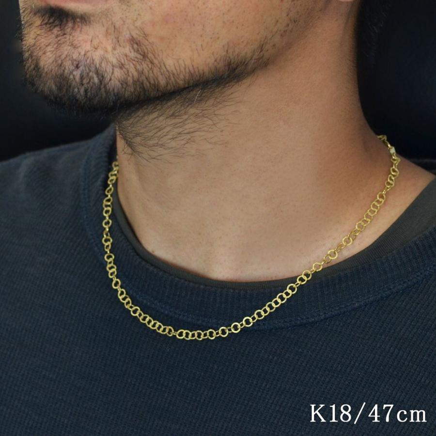 メンズネックレス 18金 ネックレス チェーン 47cm K18 ゴールド 地金