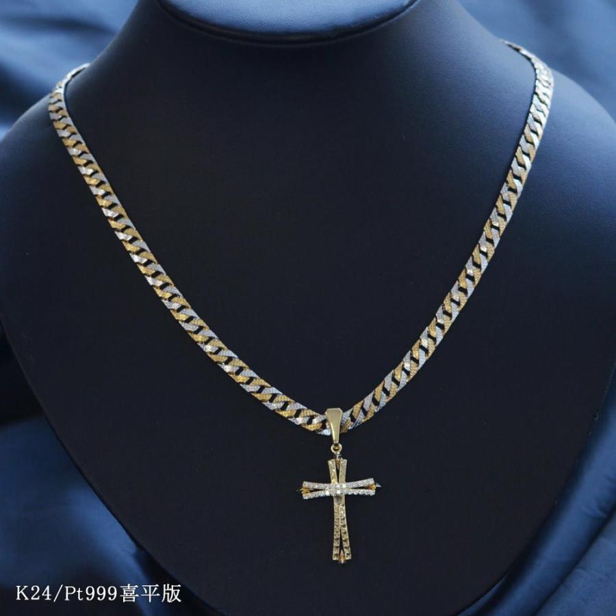 喜平 ネックレス 18金 K18 18K メンズ チェーン 十字架 クロス セット