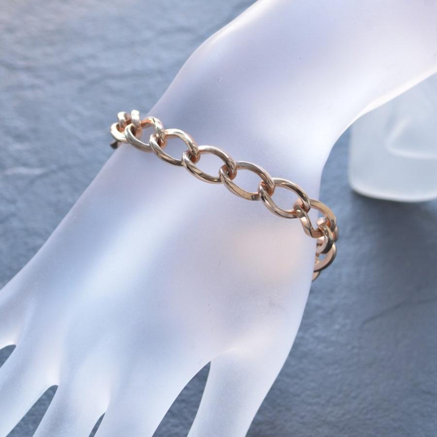 ブレスレット メンズ 18金 18k K18PG ピンクゴールド 地金 メンズ