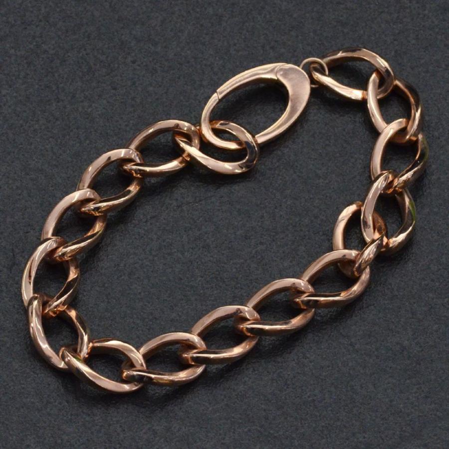 ブレスレット メンズ 18金 18k K18PG ピンクゴールド 地金 メンズ