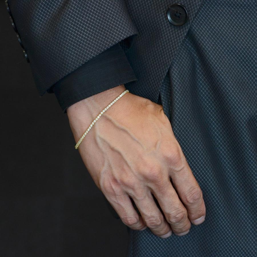 テニスブレスレット メンズ 18金 18k ダイヤモンド 2カラット k18