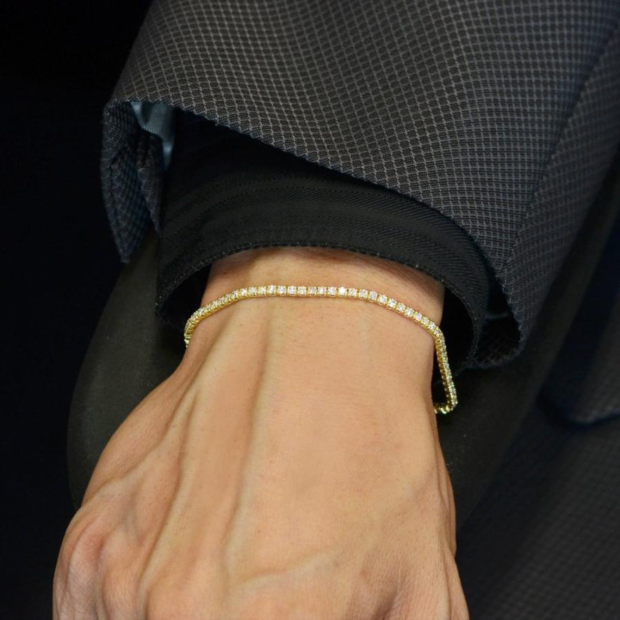 テニスブレスレット メンズ 18金 18k ダイヤモンド 2カラット k18