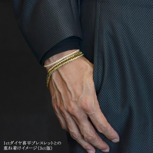 テニスブレスレット メンズ 18金 ダイヤモンド 2カラット k18 メンズ 
