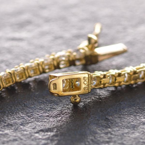 テニスブレスレット(後付のチェーンが片方外れた為、値引き中)★天然ダイヤ3ct 楽天市場】K18YG/WG【3.00ct】ダイヤモンド テニスブレスレット