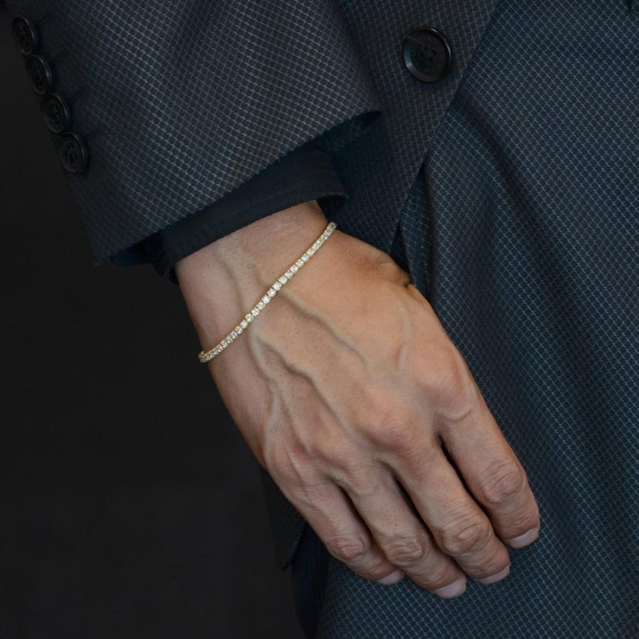 テニスブレスレット メンズ 18金 18k ダイヤモンド 3カラット k18