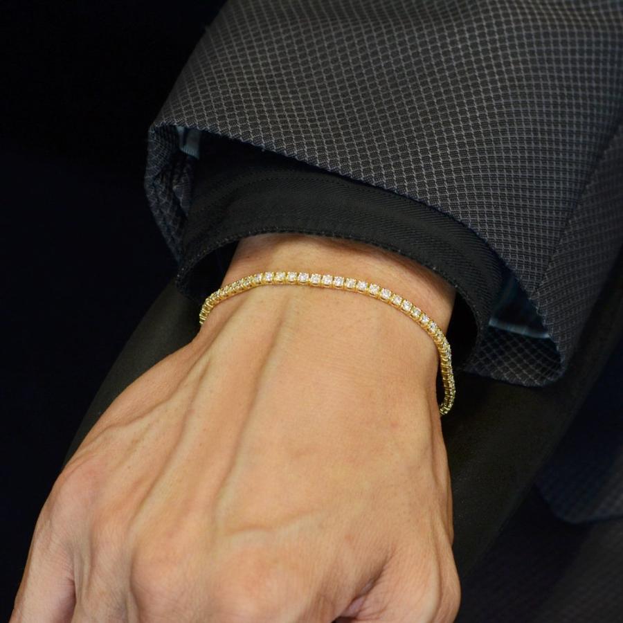 テニスブレスレット メンズ 18金 18k ダイヤモンド 3カラット k18 