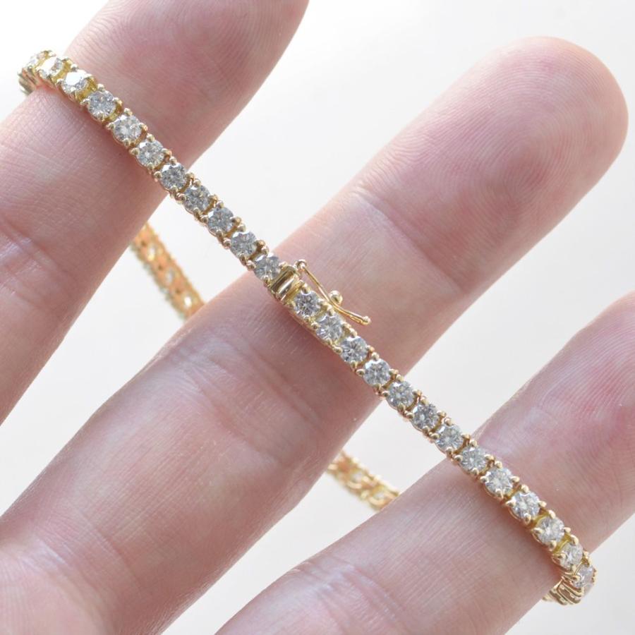 テニスブレスレット メンズ 18金 18k ダイヤモンド 5カラット k18