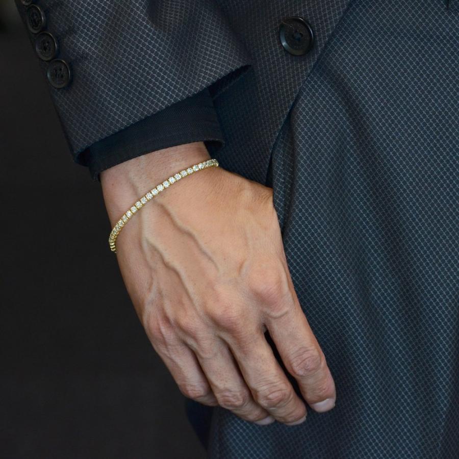 テニスブレスレット メンズ 18金 18k ダイヤモンド 5カラット k18