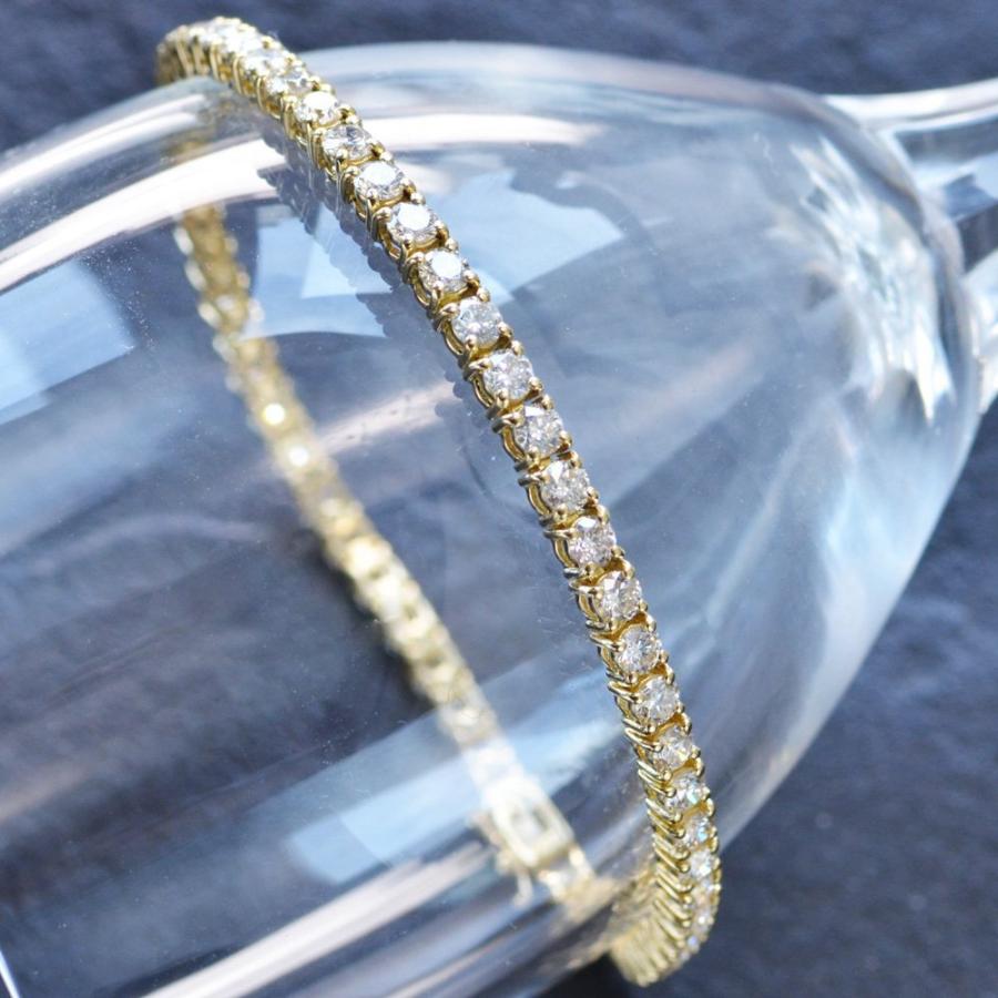 テニスブレスレット メンズ 18金 18k ダイヤモンド 5カラット k18