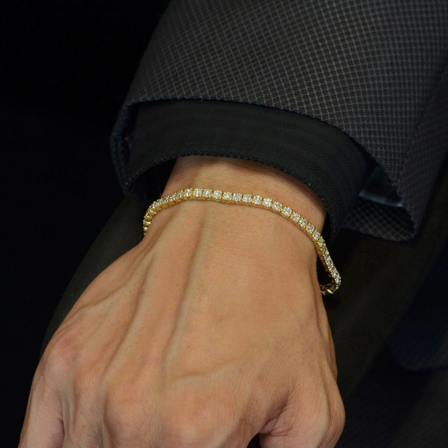 テニスブレスレット メンズ 18金 18k ダイヤモンド 5カラット k18