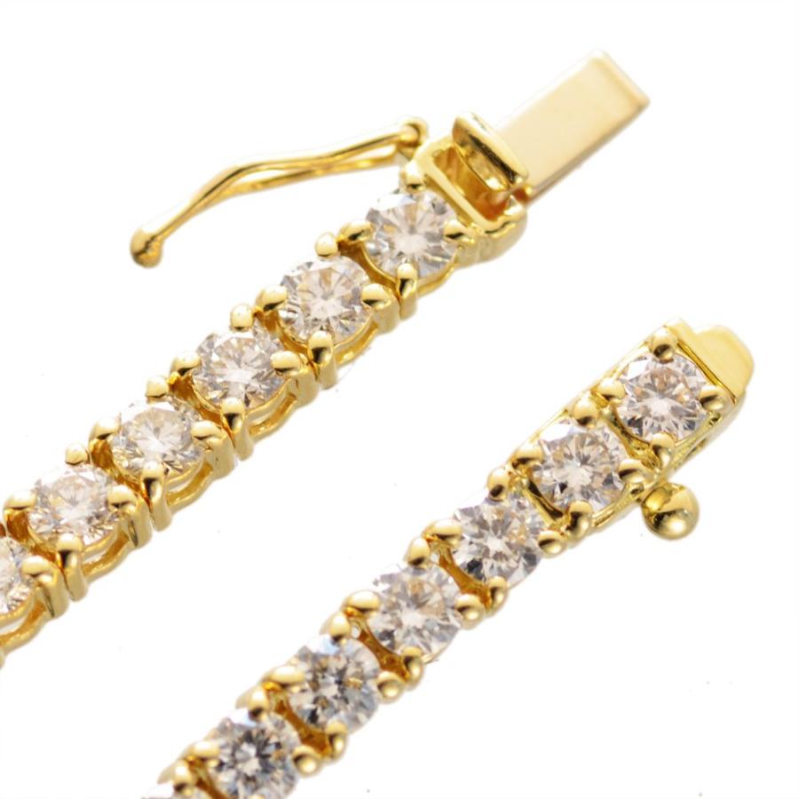 テニスブレスレット メンズ 18金 18k ダイヤモンド 5カラット k18