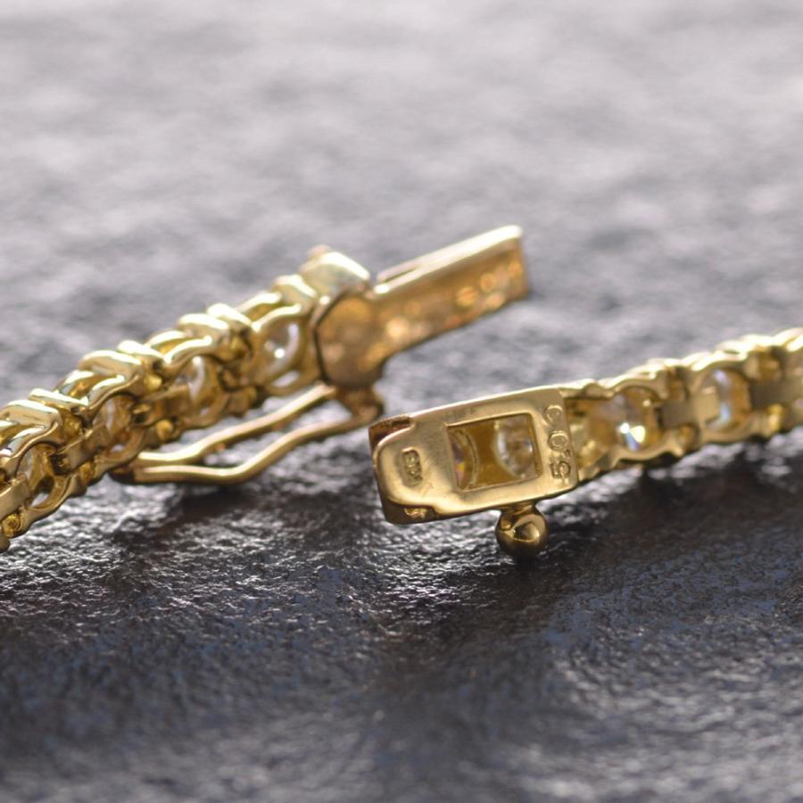 テニスブレスレット メンズ 18金 18k ダイヤモンド 5カラット k18