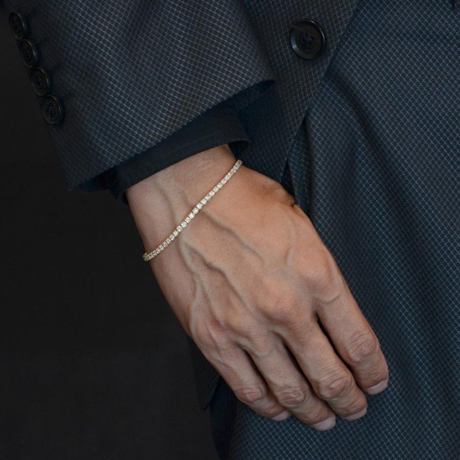 テニスブレスレット メンズ 18金 18k ダイヤモンド 3カラット k18PG