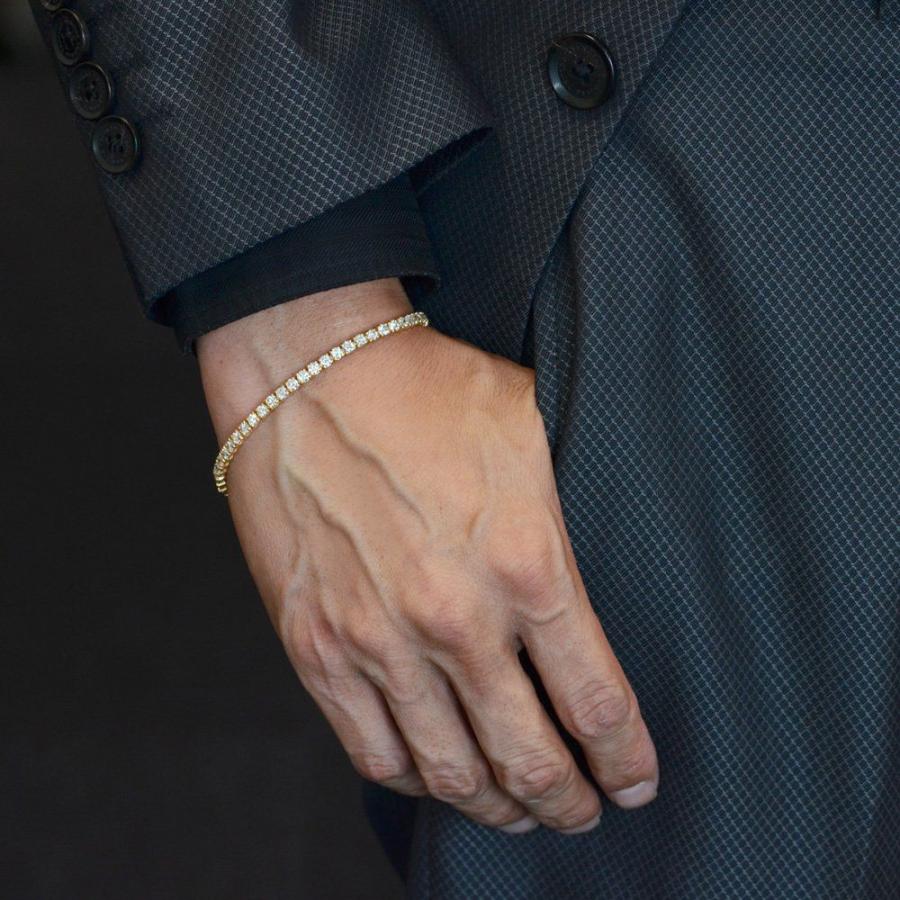 テニスブレスレット メンズ 18金 18k ダイヤモンド 5カラット k18PG
