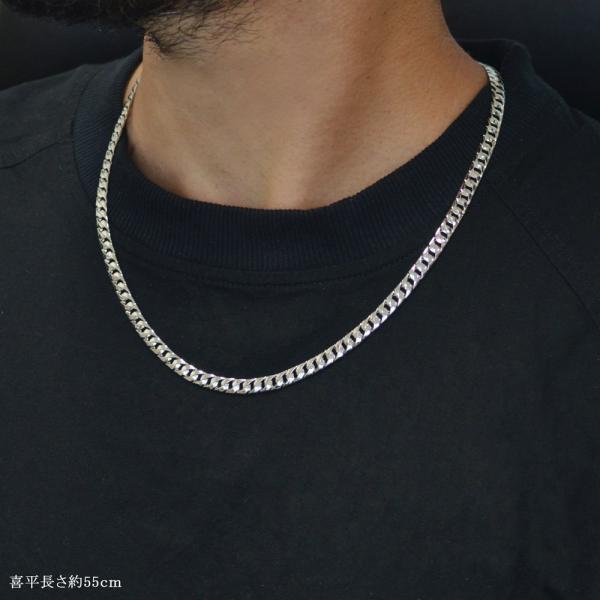 喜平 ネックレス メンズ 純プラチナ Pt999 55cm K18 ホワイトゴールド